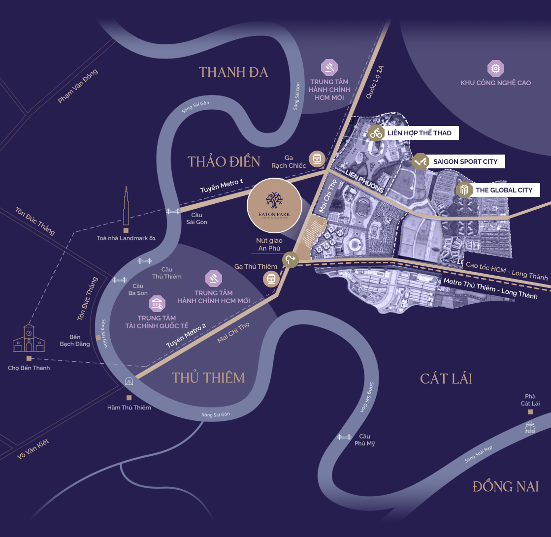 Sơ đồ kết nối vị trí Eaton Park