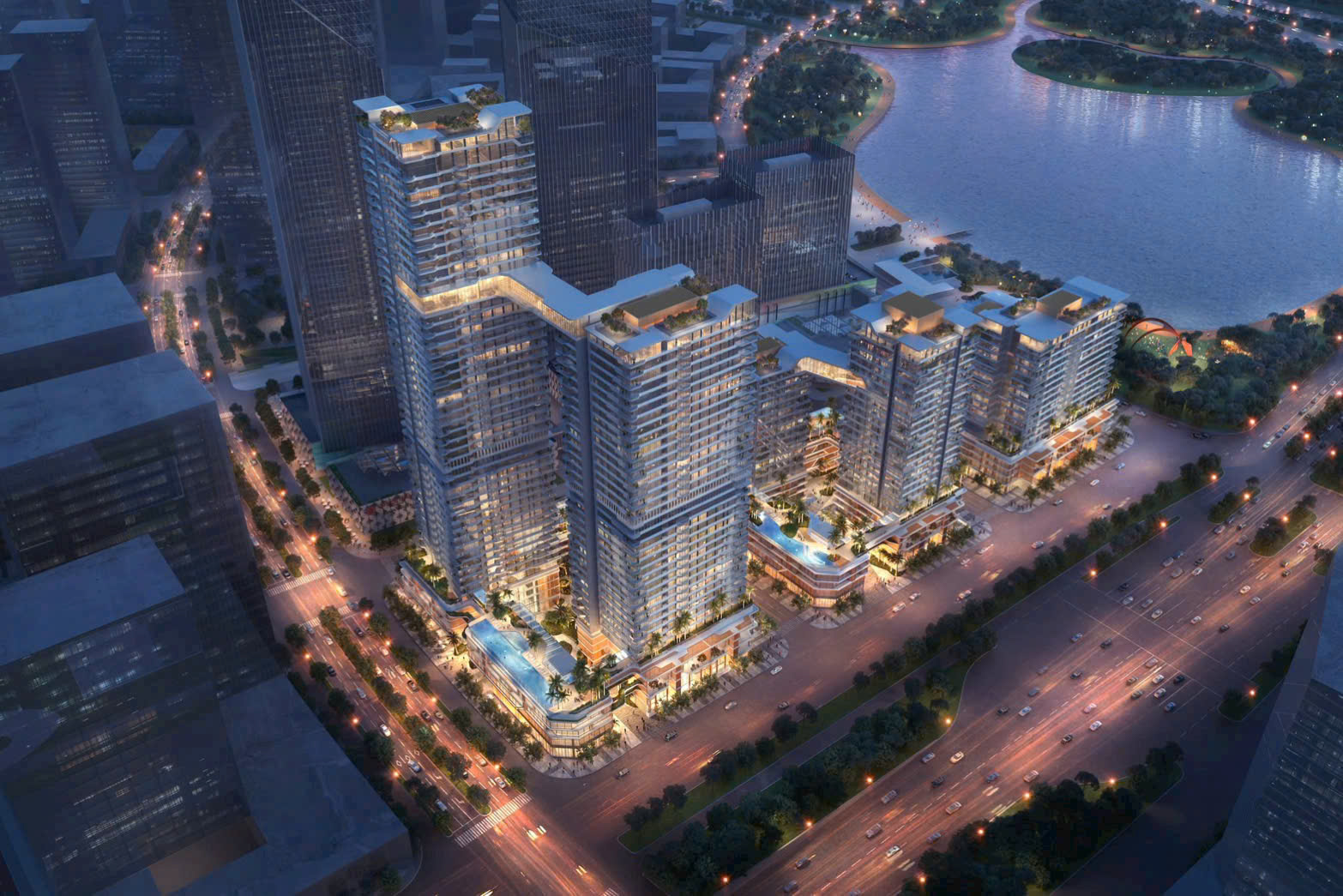 Phối cảnh tổng thể Lotte Eco Smart City Thủ Thiêm bên sông Sài Gòn