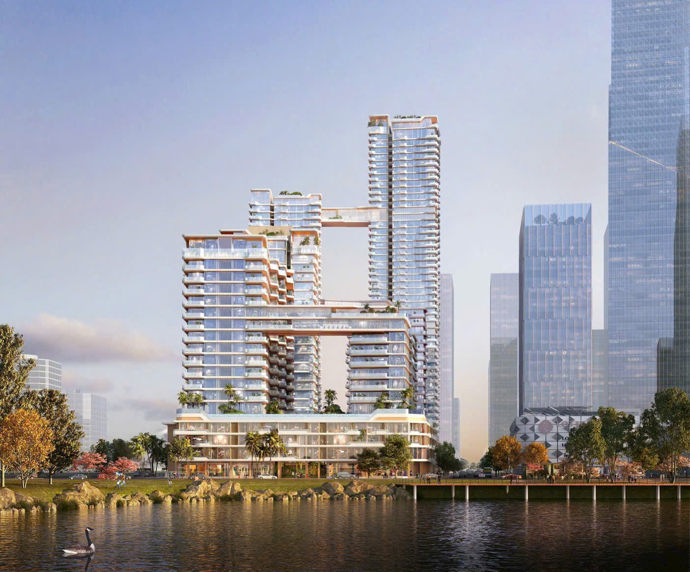 Phối cảnh kiến trúc ven sông Lotte Eco Smart City Thủ Thiêm